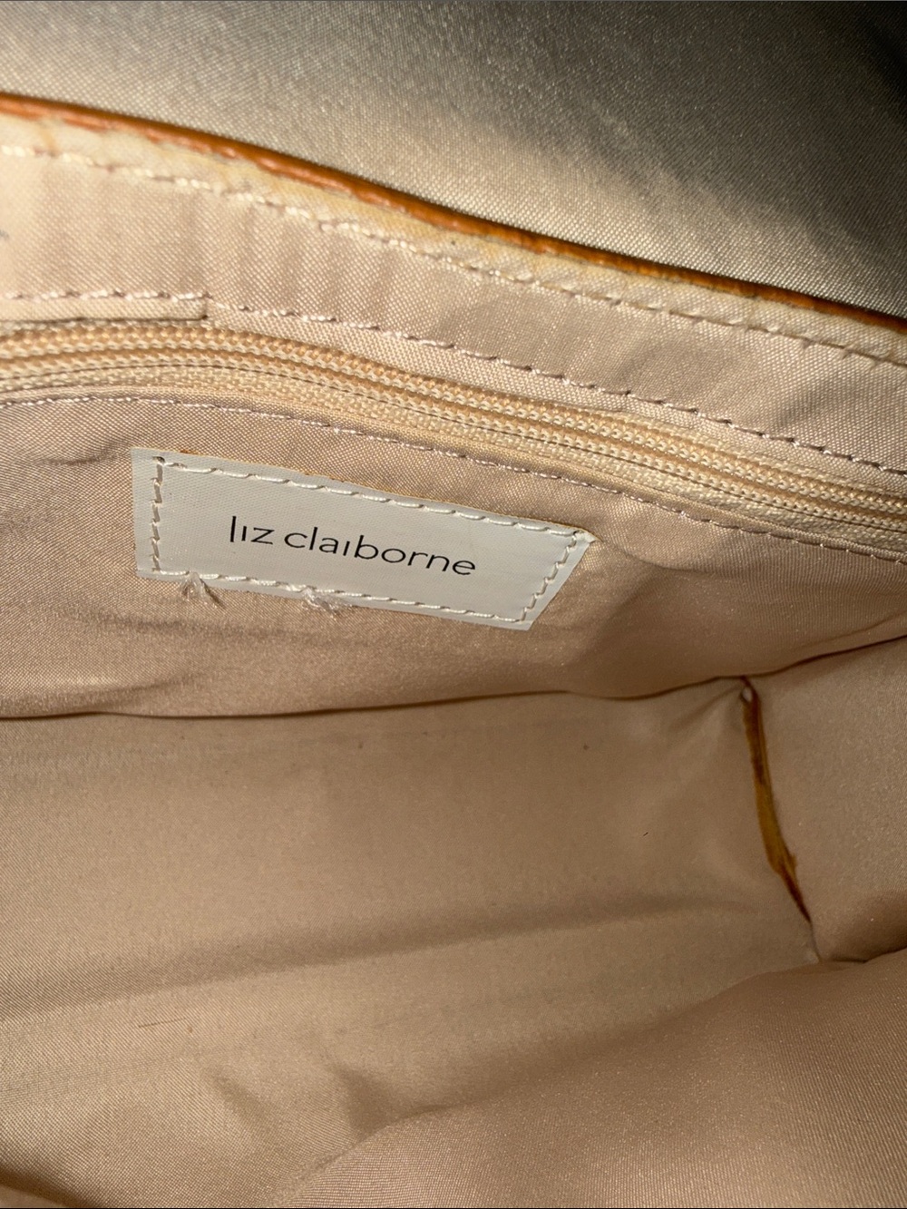 Liz Claiborne Brown Faux Ostrich Crossbody Bag - Picture 7 of 7